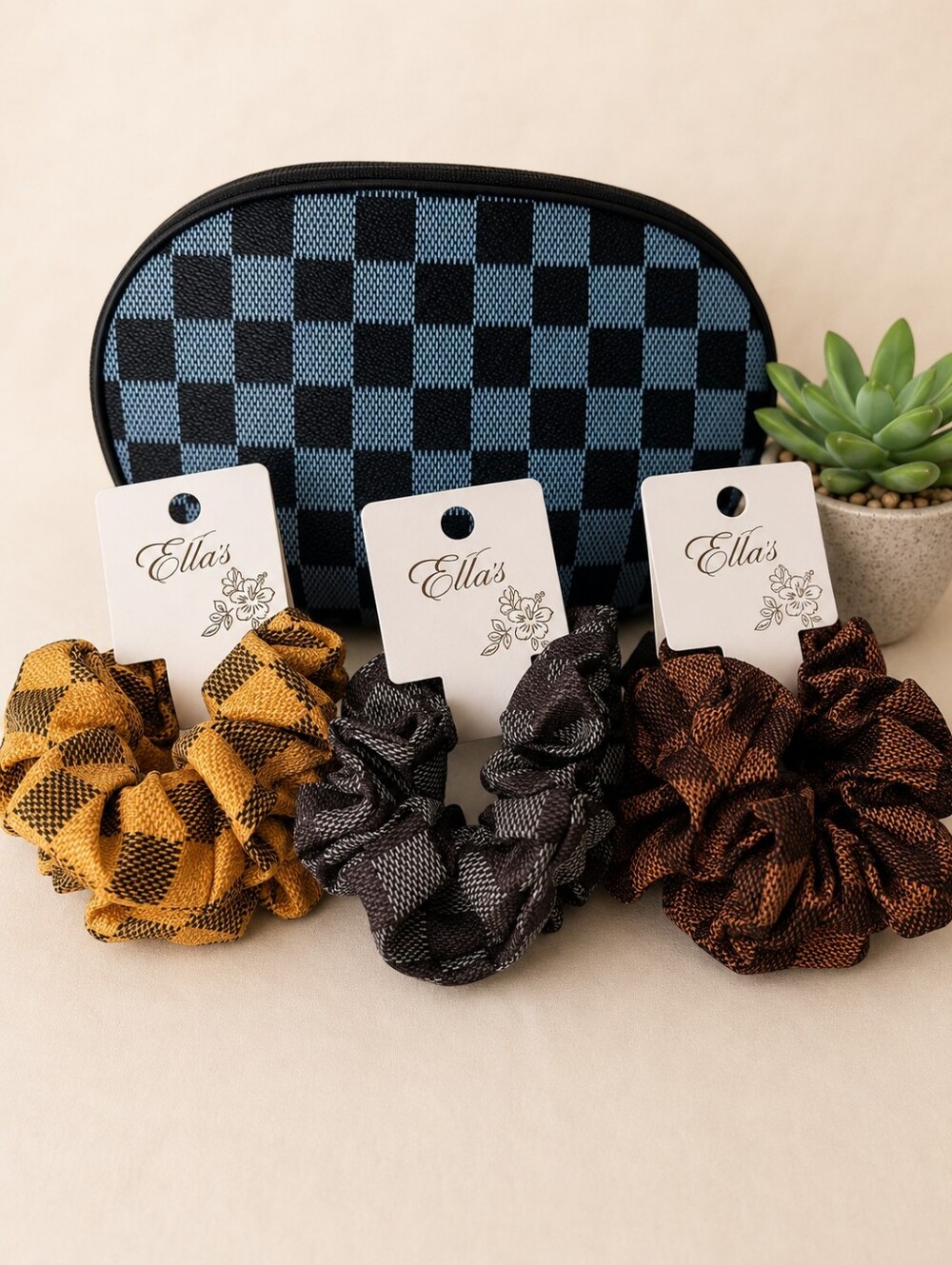 Women's 6pc Hair Accessories Make-up Bag Bundle Fashion